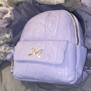 Betsey Johnson Lavender Quilted Backpack with Gold Accent